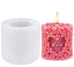 Cylindrical Roses Candle Mold